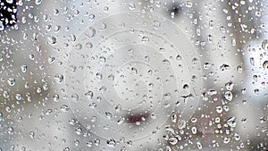 Rain drops on the windows glass