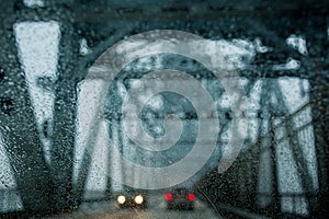 Rain drops on windshield