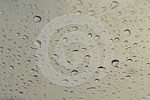 Rain drops on windshield car