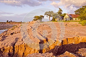 Rain erosion landscape