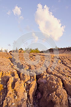 Rain erosion landscape