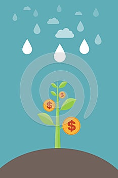 Rain-fed money tree - economic growth, monetary growth