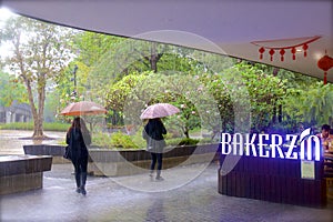 Rain in Gardens by the Bay - Botanic gardens in Singapore