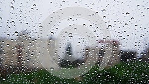 Rain on the glass car
