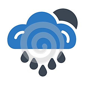 Rain glyph colour vector  icon