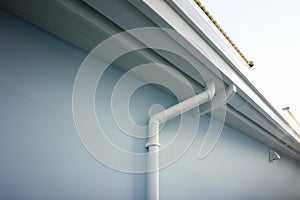 Rain gutter connect to downspout for water drainage system