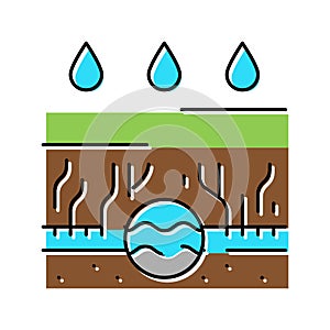 rain gutter drainage system color icon vector illustration