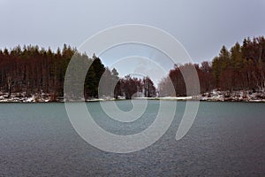 Rain and Hail on the lake Calamone