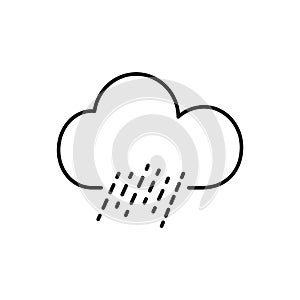 Rain Icon. Raining vector cloud with rain