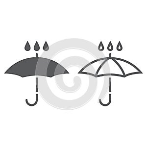 Rain icon. solid and outline.