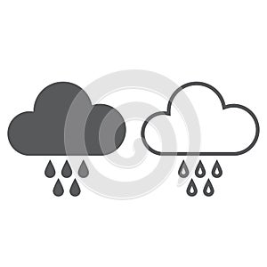 Rain icon. solid and outline