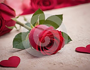 Rain-Kissed Roses: Nature's Refreshing Gift, Heart Rose Petels, generative ai