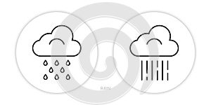 Rain line icons in light and heavy rain modes