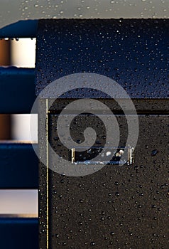 Rain on modern mailbox