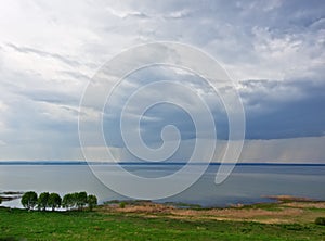 Rain over lake