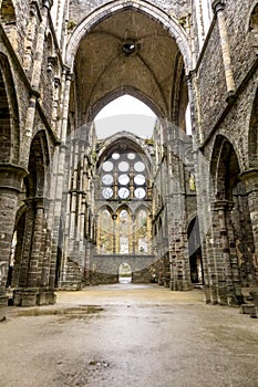 Rain over Ruins of the Villers-la-ville abbey church