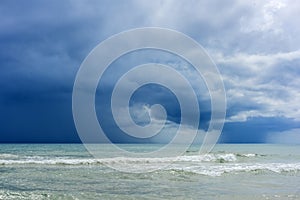 Rain over the sea clouds