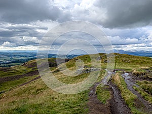 Rain over Stirlingshire from Dumyat Hill, Bridge of Allan