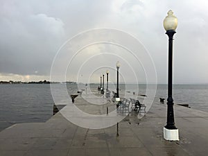 After the rain, pier view in Cienfuegos