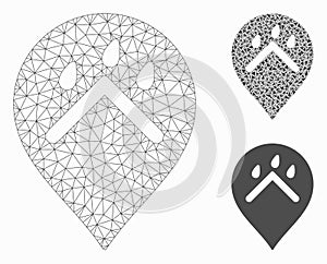 Rain Protection Marker Vector Mesh 2D Model and Triangle Mosaic Icon