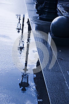 Rain puddles photo