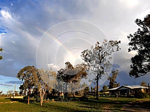 Rain rainbow greenery