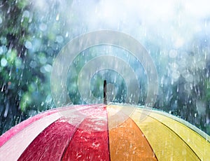 Rain On Rainbow Umbrella