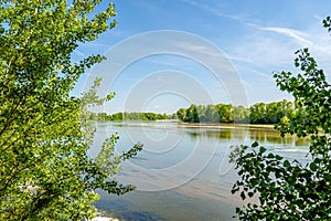 The Rain River the `Loire` in the Loiredal in the Loiret, France.