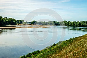 The Rain River the `Loire` in the Loiredal in the Loiret, France.