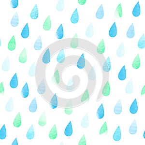 Rain seamless aquarelle pattern