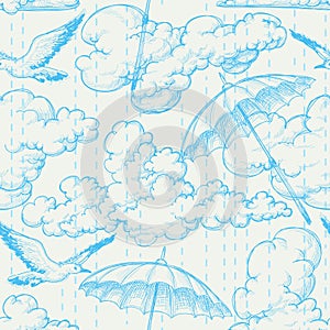 Rain seamless pattern