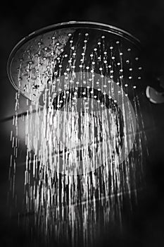 Rain shower head with steam water