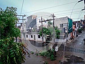 Rain sight in Mandsaur city colony ( india )