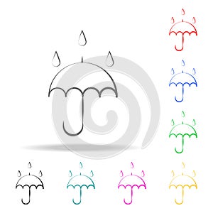rain sign and umbrella icon. Elements of weather multi colored icons. Premium quality graphic design icon. Simple icon for website