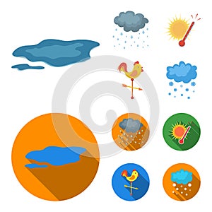 Rain, snow, heat, weathervane. The weather set collection icons in cartoon,flat style vector symbol stock illustration