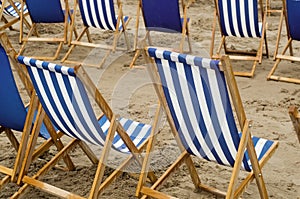 Rain soaked deck chairs