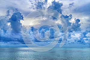 Rain Storm Cloudscape Blue Water Moorea Tahiti