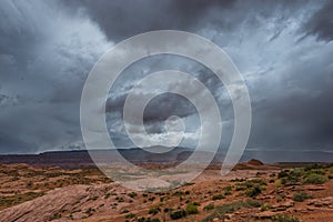 Rain Storm over the Desert Utah Landscape