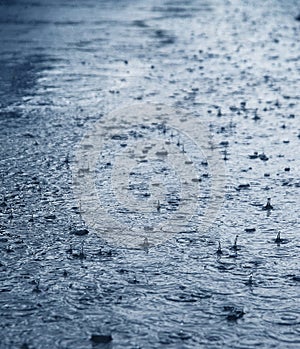 Rain on the a street macro