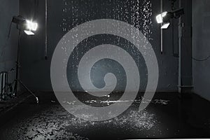 Rain in studio, lighting system
