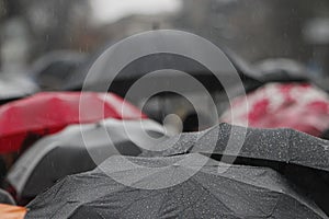Rain umbrella with rain drops