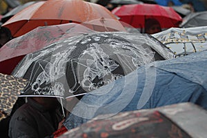Rain umbrella with rain drops