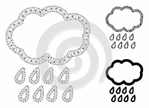 Rain Vector Mesh Network Model and Triangle Mosaic Icon