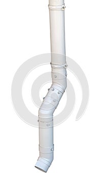 Rain Water Draining Gutter Downpipe on a white