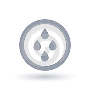 Rain water weather icon. Raining waterdrop symbol.