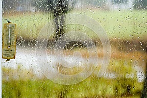 Rain through window