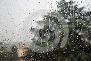 Rain on the window photo