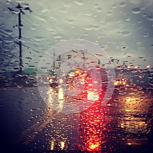 Rain on a windshield