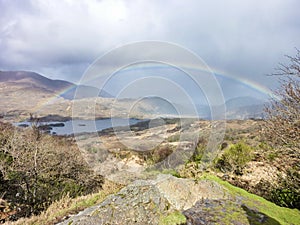 Rainbow above the famous Ladies View, Ring of Kerry photo