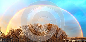 Rainbow above the river Danube